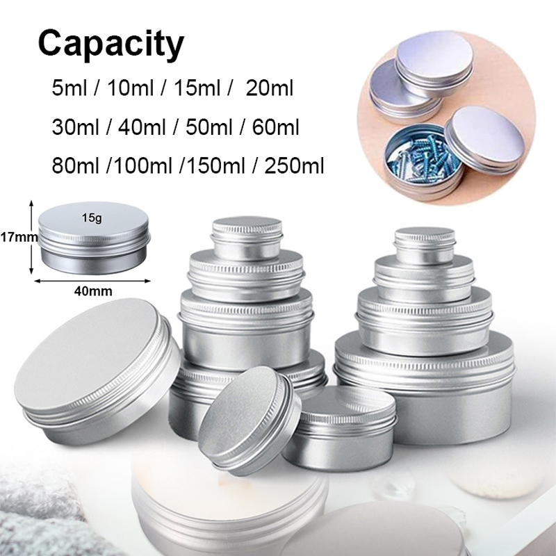 Candle Making Glass Jars - 1/5/10pcs 5-250ml Lege Zilveren Aluminium Blikken