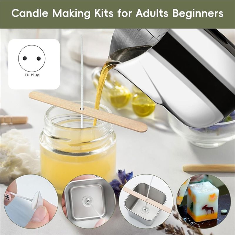 Candle Making Kit For Beginners - A96K-Kaarsenmaakset met verwarmingsplaat, kaarsenmaakset voor beginners,