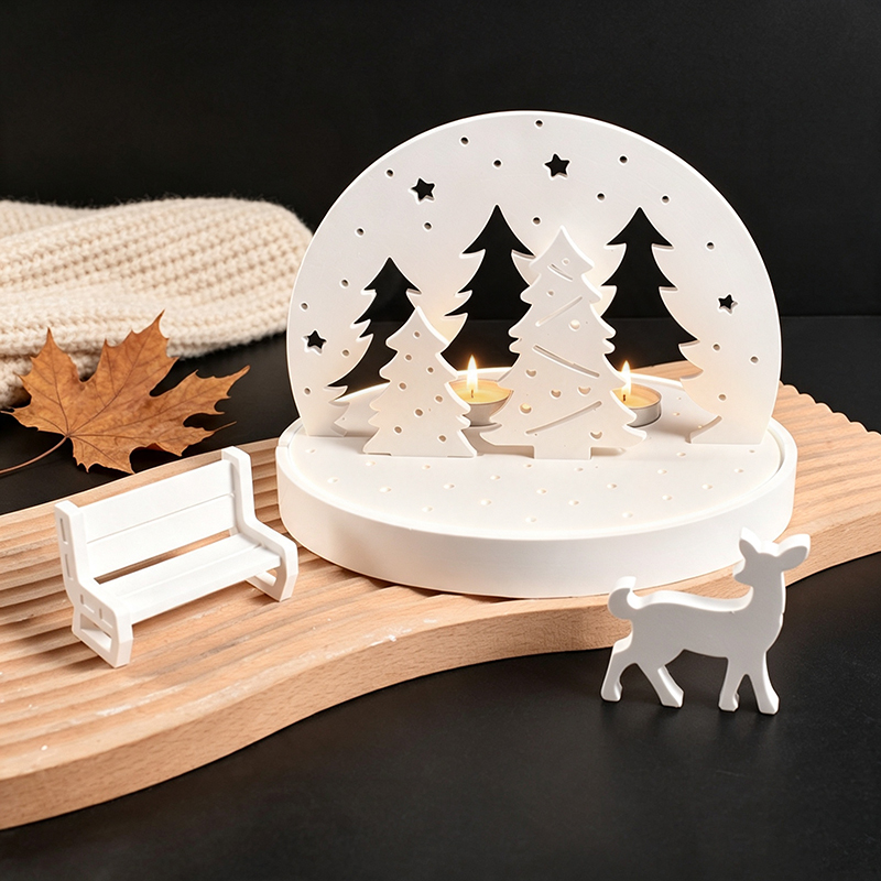 Candle Making Accessories - Kerst-Eland Theelicht Houder Siliconen Molds, 3D
