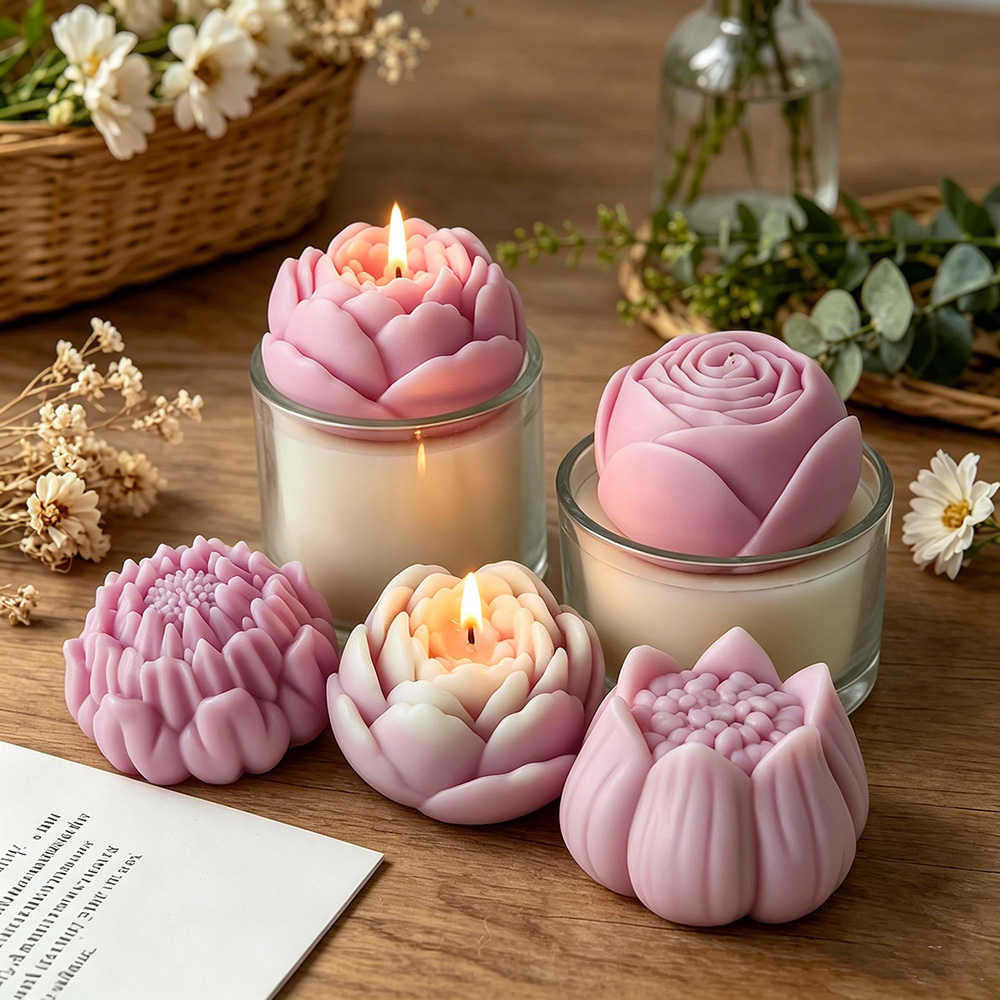 Candle Making Tips - 3D Bloem Siliconen Mal Pioenroos Lotus