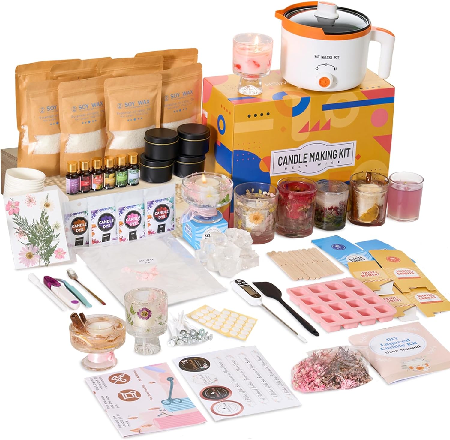 Candle Making Kit For Beginners - 2-in-1 Soja & Jelly Wax DIY