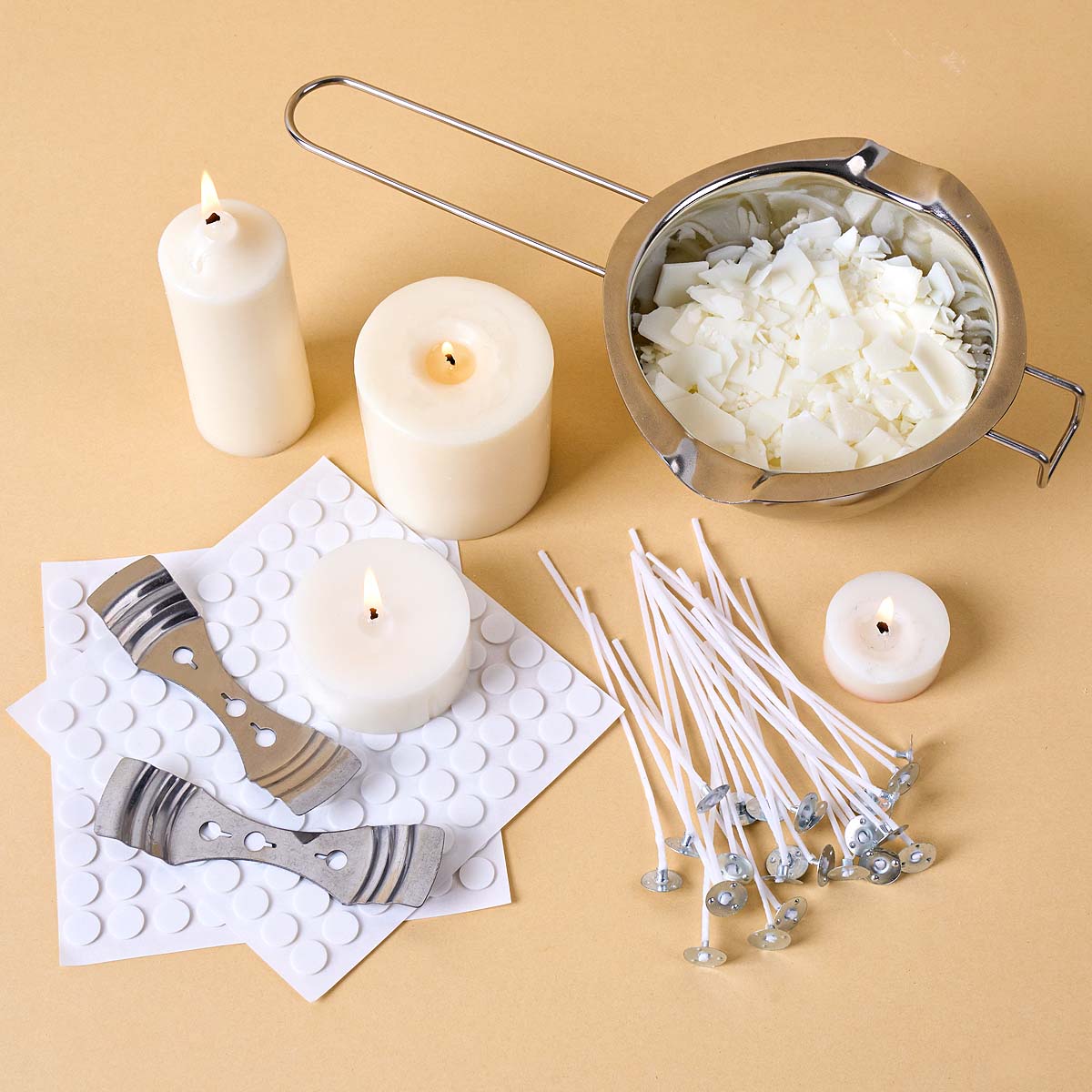 Candle Making Kit For Beginners - DIY handgemaakte kaarsenmaakset met smeltkroes, waskern,