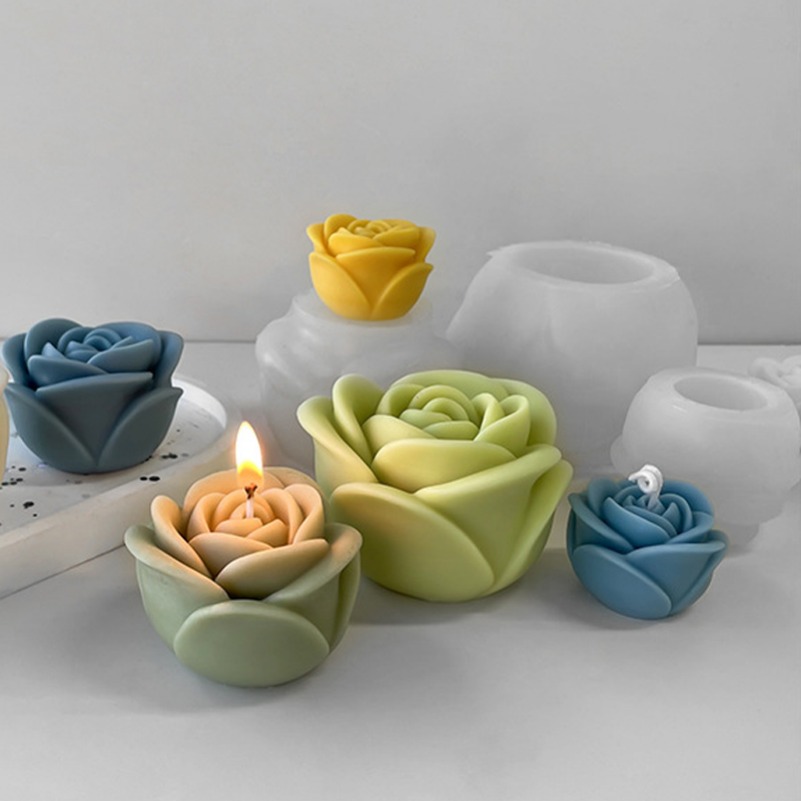 Candle Making Business - Valentijnsdag Rozenbloem Siliconen Kaarsvorm 3D Pioenbloem