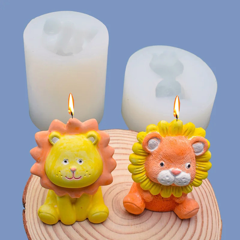 Candle Making Products - Schattige Leeuw Siliconen Kaarsvorm 3d Dierlijke
