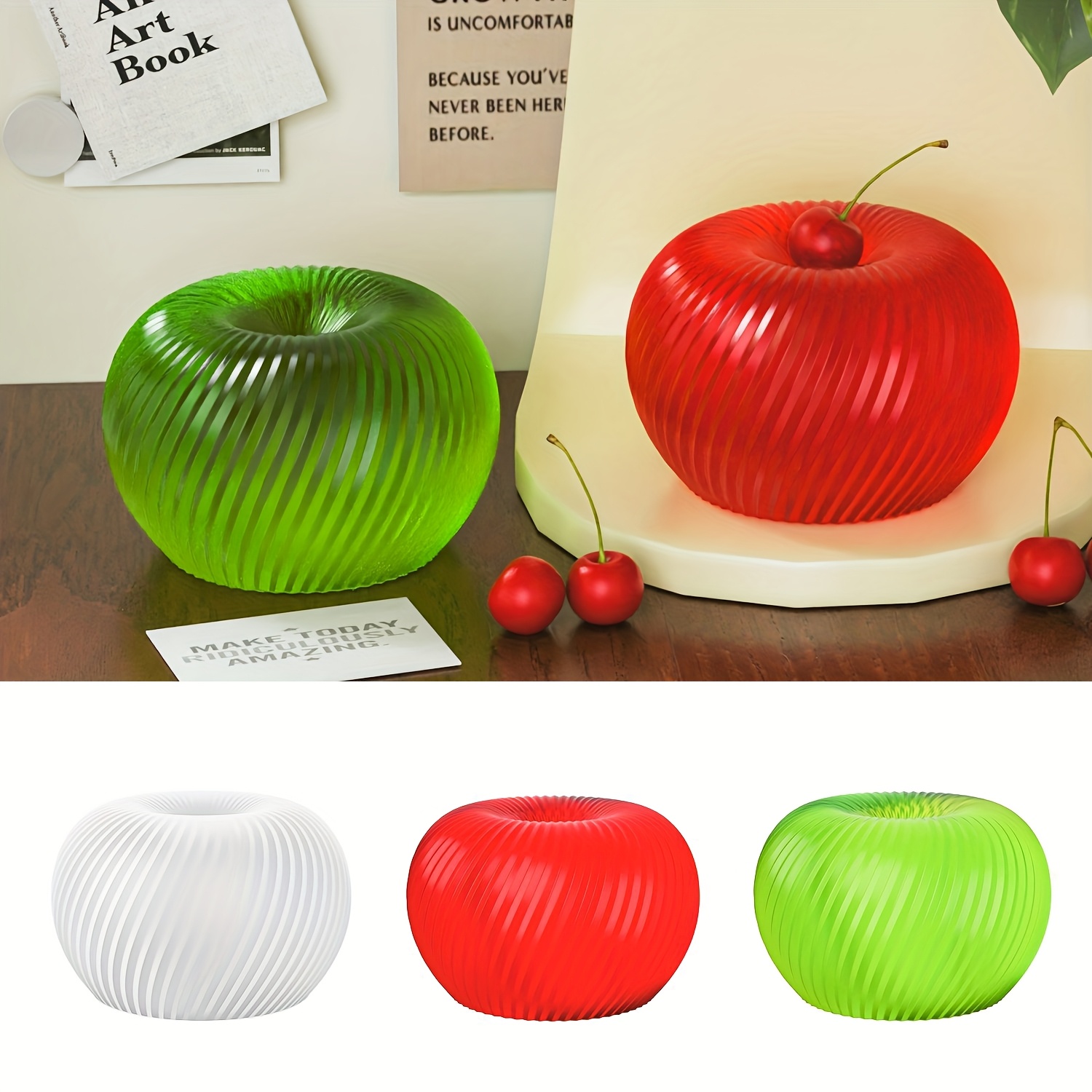 Candle Making Class - Een trendy rode appelvormige siliconen mal,