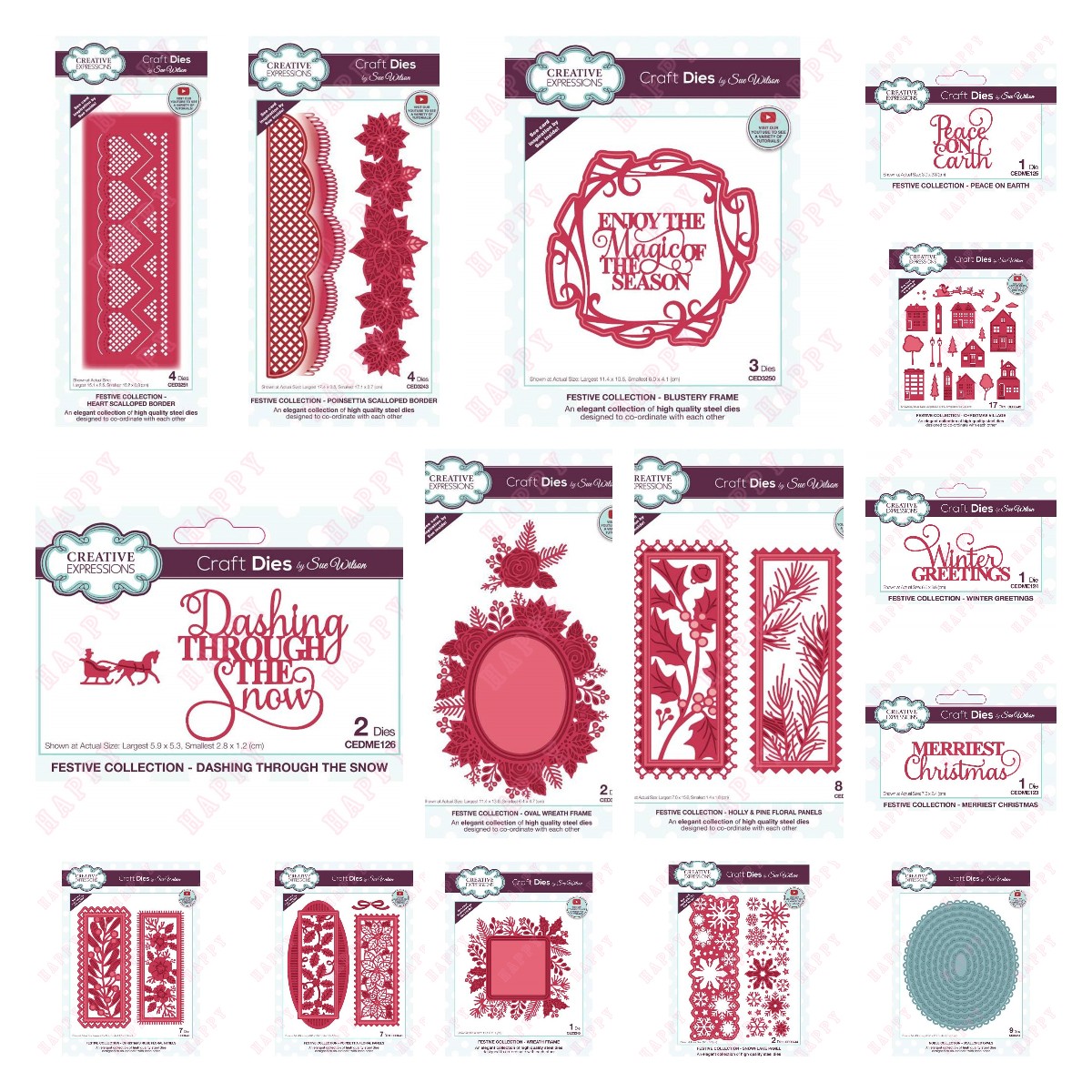Candle Making Guide - Metalen Stansmessen Kerst Emotie Woord Bloem