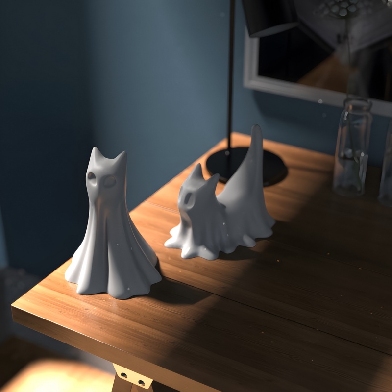 Ghost Cat Halloween Desktop Or - Candle Making Class recensie en prijs