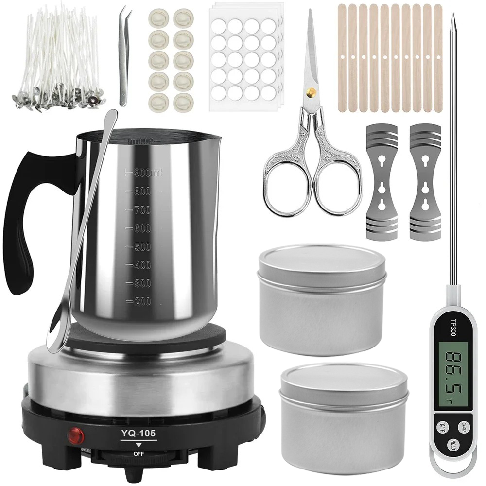 Kaarsschenpan met elektrische  - Candle Making Glass Jars recensie en prijs